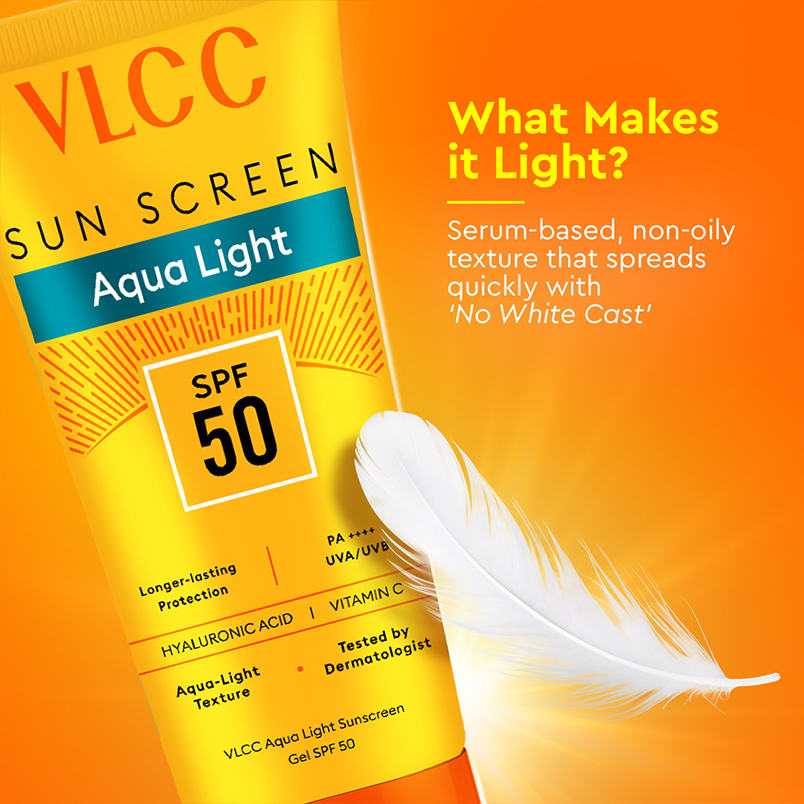 Benefits of Aqua Light Sunscreen Gel SPF 50 PA++++ 100g, Fast-Absorbing, Non-Greasy, No White Cast