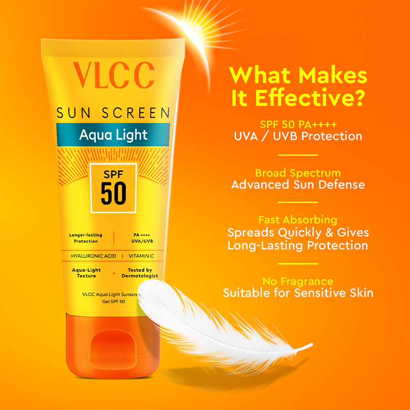 Benefits of Aqua Light Sunscreen Gel SPF 50 PA++++ 100g, Fast-Absorbing, Non-Greasy, No White Cast