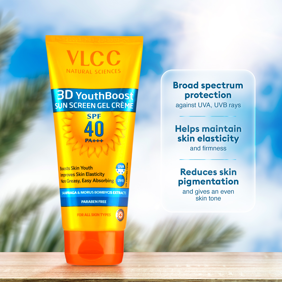 Vlcc 3D Youthboost Spf 40 Pa+++ Sun Screen Gel Creme (100 G).