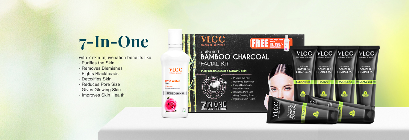 Benefits of Activated Bamboo Charcoal Facial Kit with FREE Rose Water Toner - 400 g 