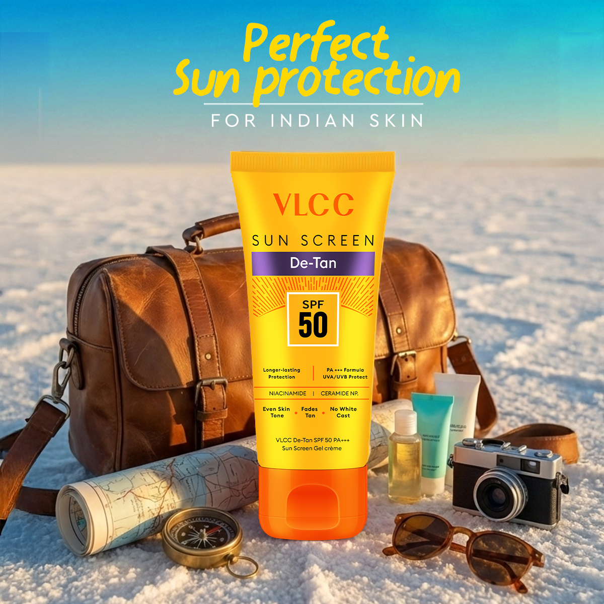 VLCC De Tan SPF 50 PA+++ Sunscreen - Effective Sun Protection and Skin De-Tanning