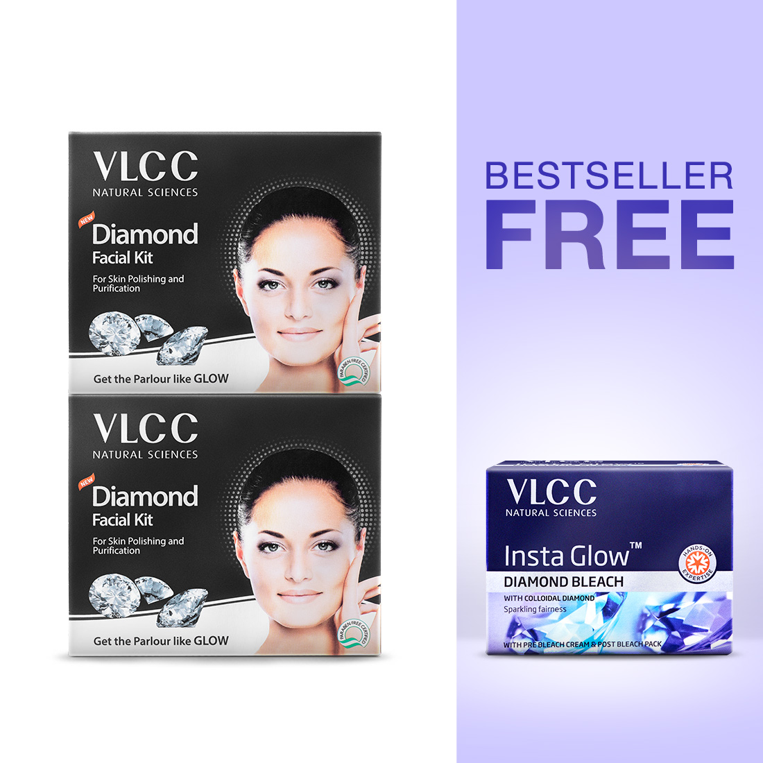 VLCC Diamond Single Facial Kit - Reveal Glowing Skin with Diamond Radiance