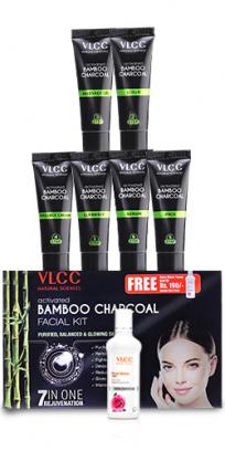 Activated Bamboo Charcoal Facial Kit with FREE Rose Water Toner - 400 g 