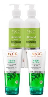 Neem Face Wash & Almond Honey Skin Brightening Body Lotion