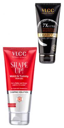 Shape Up Waist and Tummy Trim Gel & 7X Ultra Whitening & Brightening Charcoal Peel Off Mask