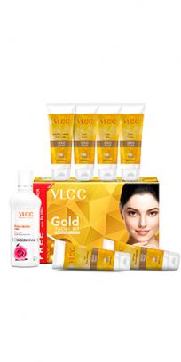 Gold Facial Kit- 300 g with FREE Rose Water Toner - 100 ml 