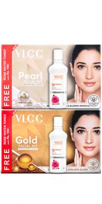 Pearl & Gold Facial Kit with Free Rose Water Toner