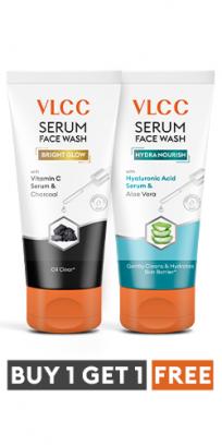 Vitamin C & Charcoal Serum Face Wash for AM & Aloe Vera Serum Face Wash for PM