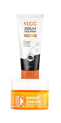 Vitamin C Night Cream & Bright Glow Serum Facewash with Vitamin C Serum & Mulberry Combo
