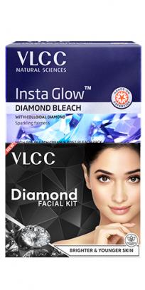 Salon At Home Combo - Diamond Facial Kit & Diamond Bleach