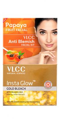 Salon At Home Combo - Papaya Fruit Facial Kit & Gold Bleach