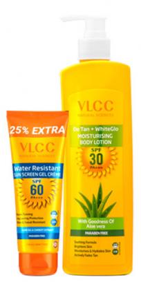 Water Resistant Sunscreen SPF 60 PA+++ & DeTan + WhiteGlo Moisturising Body Lotion SPF 30 PA+++