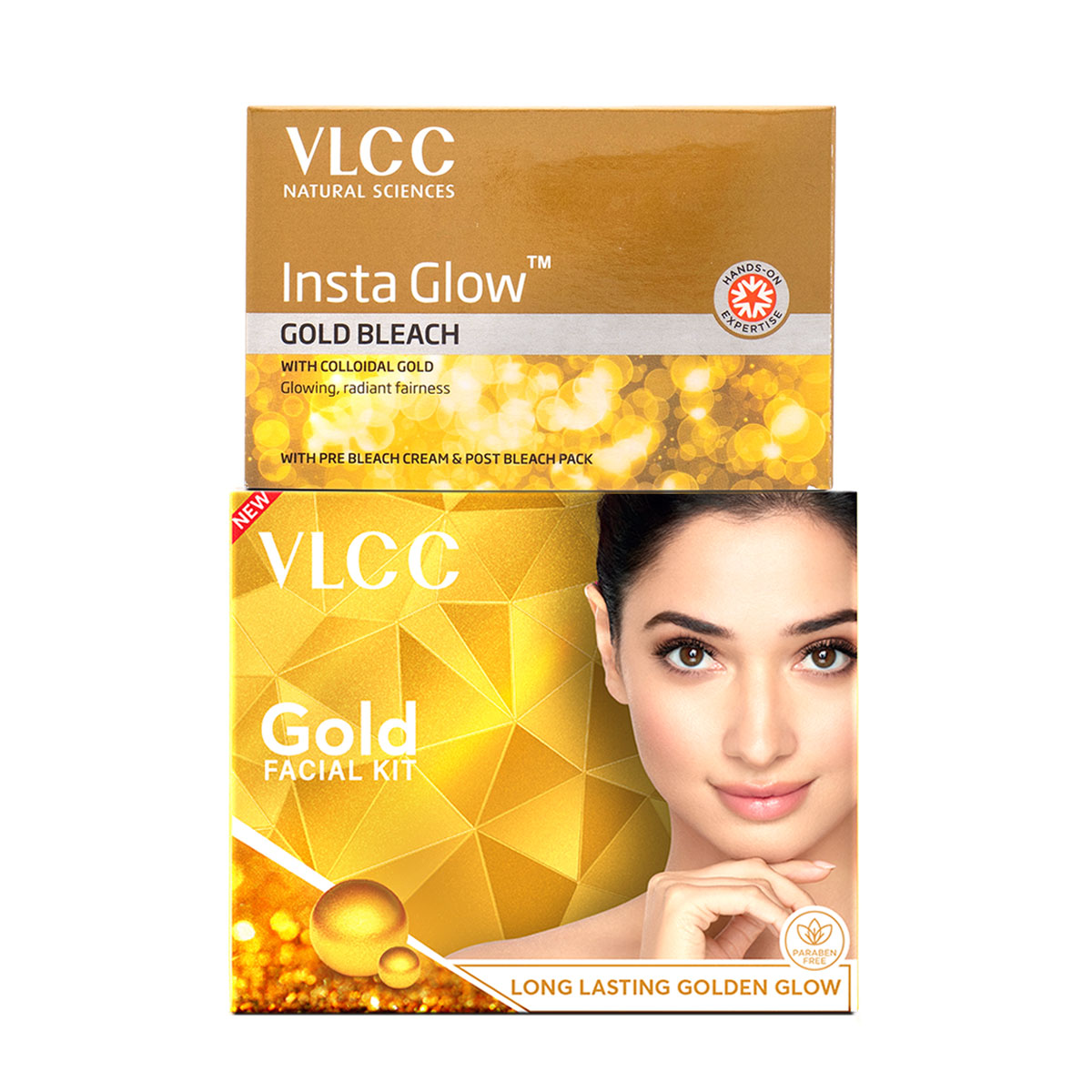 VLCC Gold Facial Kit & Insta Glow Gold Bleach