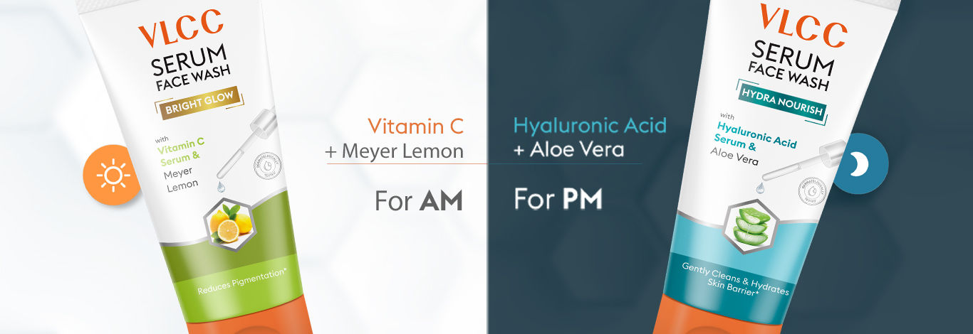 Benefits of Vitamin C & Meyer Lemon Serum Face Wash for AM & Aloe Vera Serum Face Wash for PM
