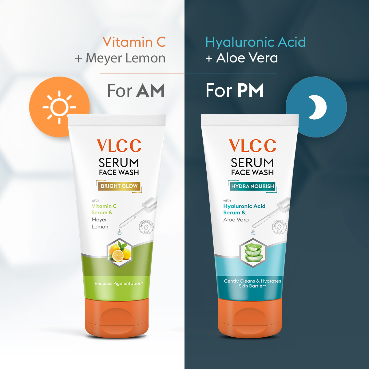 Benefits of Vitamin C & Meyer Lemon Serum Face Wash for AM & Aloe Vera Serum Face Wash for PM