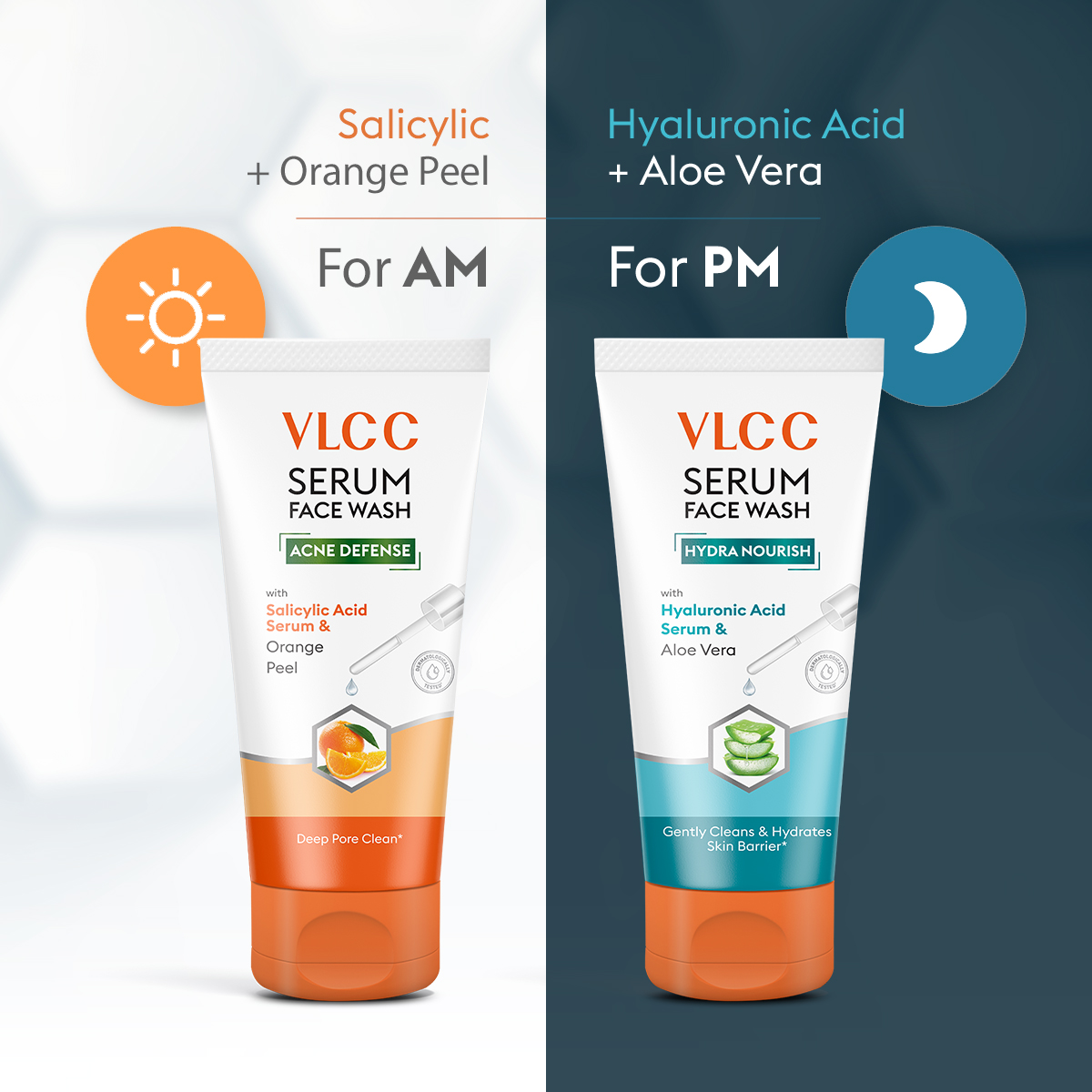 VLCC Serum Face Wash with Salicylic acid, Orange Peel, Hyaluronic