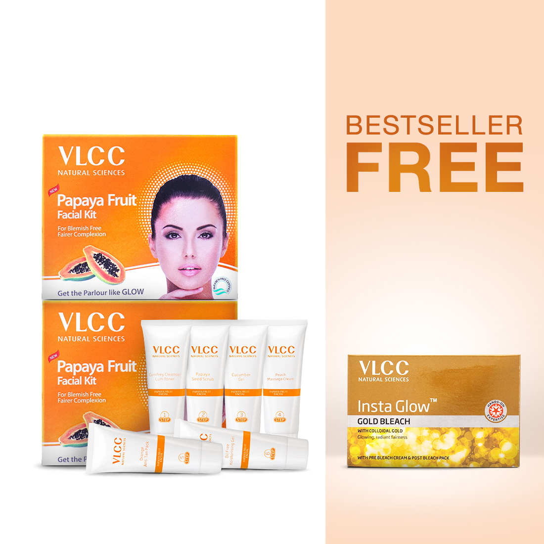 VLCC Papaya Fruit Single Facial Kit | Nourishing and Rejuvenating Skincare Experience