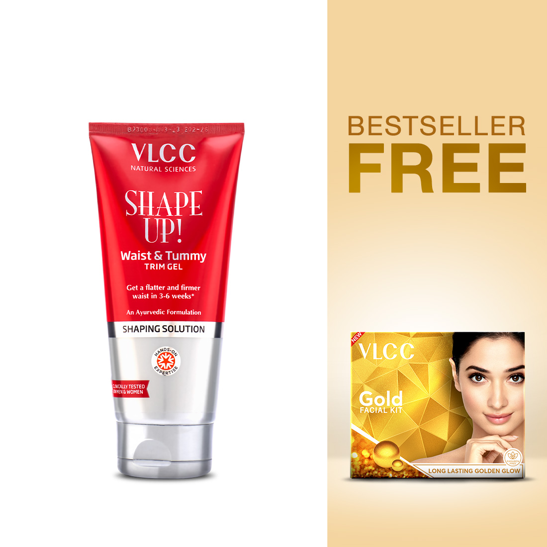 VLCC Shape Up Waist & Tummy Trim Gel - Reduce Stubborn Fat and Tone Your Midsection.