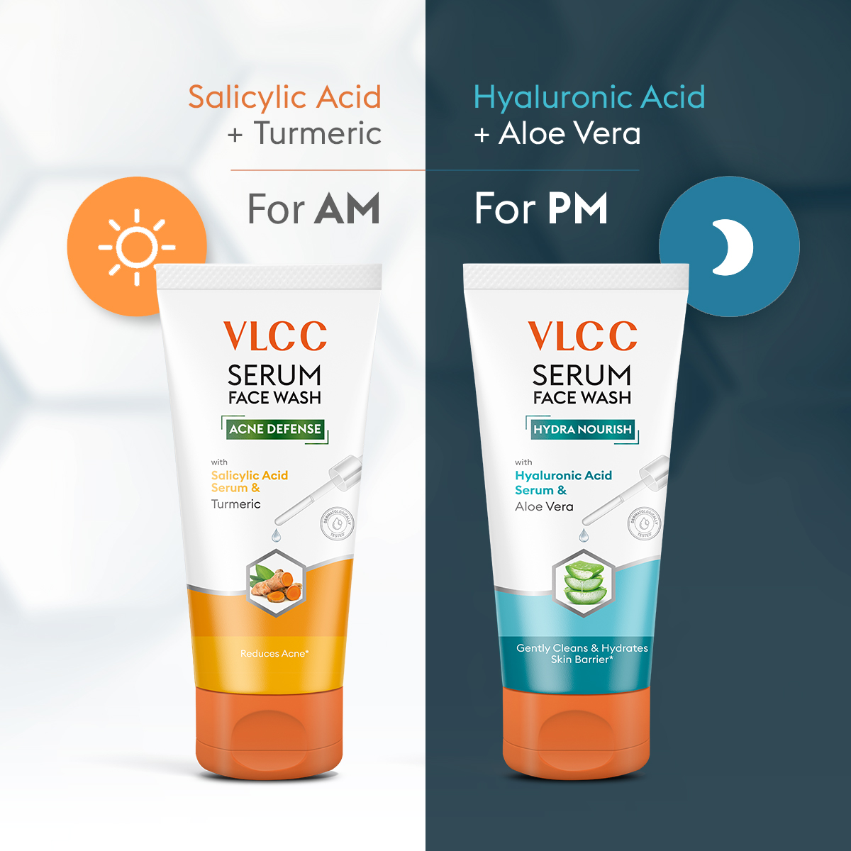 VLCC Serum Face Wash with Salicylic acid, Turmeric, Hyaluronic Acid & Aloe  Vera